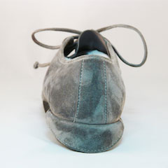 Mocassino Shoe Grey Suede back details by Eddy Minto